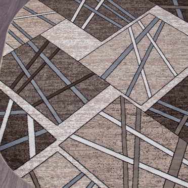 Ковер D487 - BEIGE-BROWN 2 - Овал - коллекция SIERRA