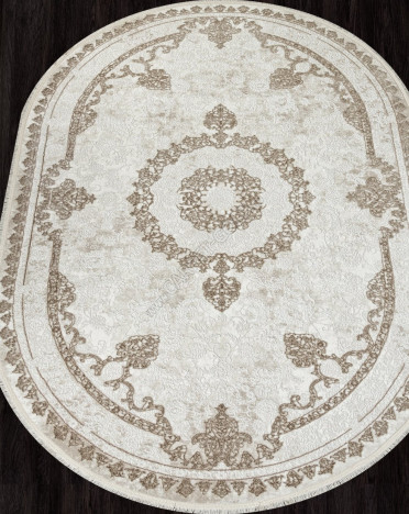 Ковер турецкий 30231Y SANDALI (Полиэстер, бежевый) овальный