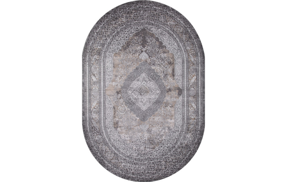 Ковер 34333 - 958 GREY / BROWN - Овал GRAND